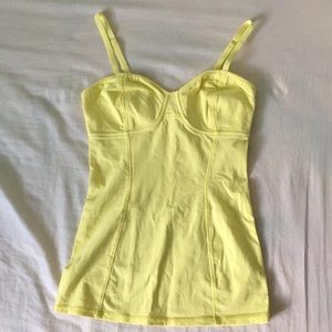 Aritzia’s Talula Bustier tank top in yellow
